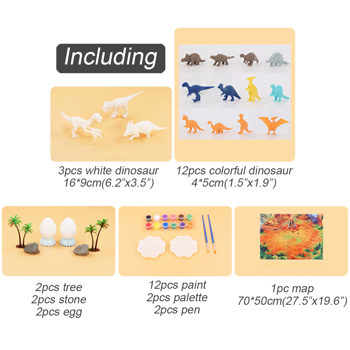 38Pcs-Jungle-Wildlife-Animal-Diecast-Dinosaur-Model-Puzzle-Drawing-Early-Education-Set-Toy-for-Kids--1737864-9