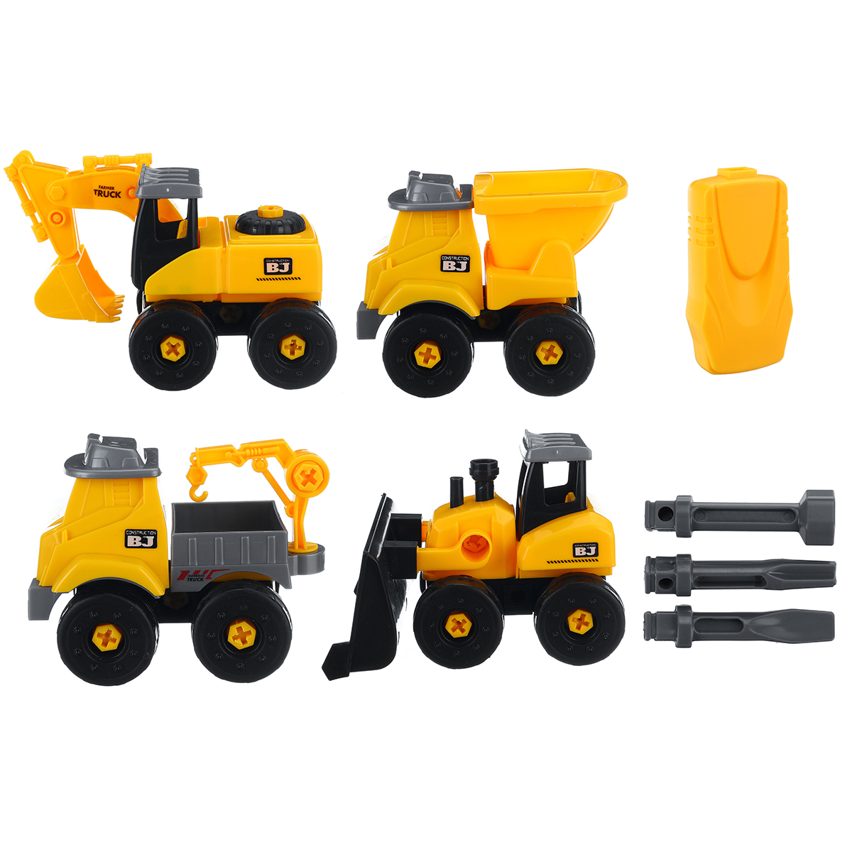 4-IN1-Truck-Construction-Sliding-Vehicle-Excavator-Detachable-Assembly-Screw-Nut-Puzzle-DIY-Assembly-1838453-1