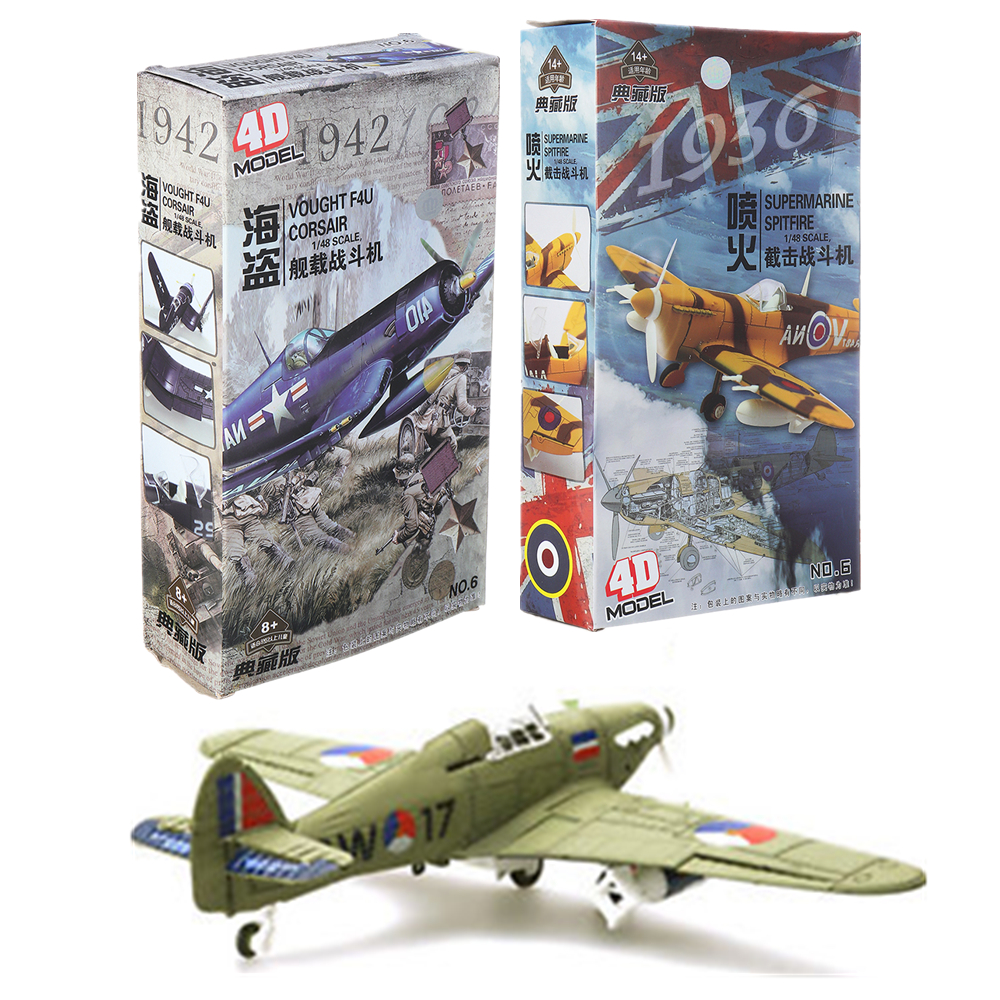4D-Model-Plastic-Aircraft-Assemble-Plane-Toy-148-Supermarine-Spitfire-Fighter-1822CM-1388262-2