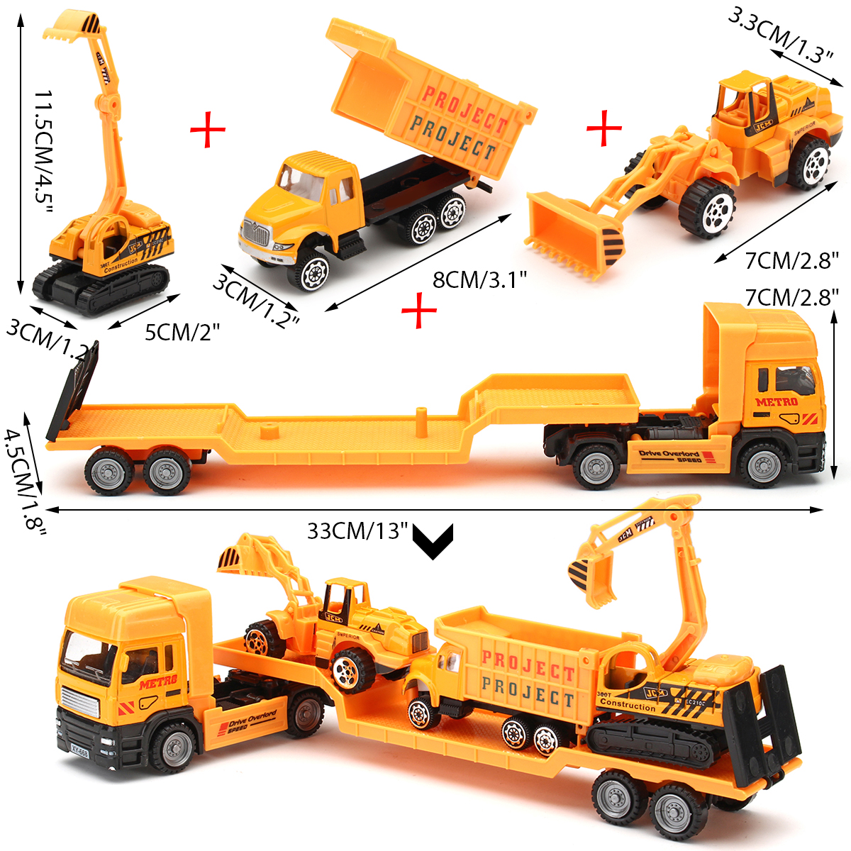 4in1-Kids-Toy-Recovery-Vehicle-Tow-Truck-Lorry-Low-Loader-Diecast-Model-Toys-Construction-Xmas-1414450-10