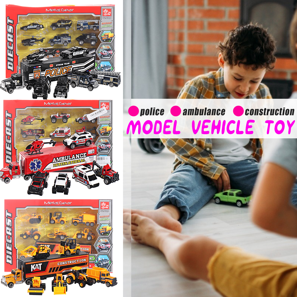 7-PCS-Alloy-Plastic-Diecast-Engineering-Vehicle-Ambulance-Polices-Car-Model-Toy-Set-for-Children-Gif-1769432-2