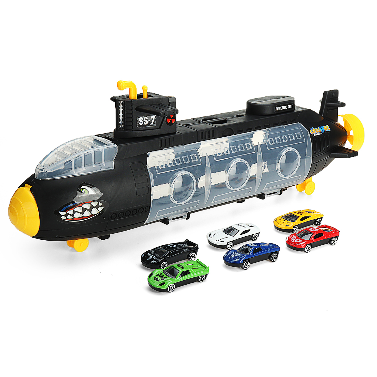 Alloy-Inertia-Shark-Artillery-Submarine-Vehicle-Set-Diecast-Car-Model-Toys-for-Kids-Gift-1651727-1