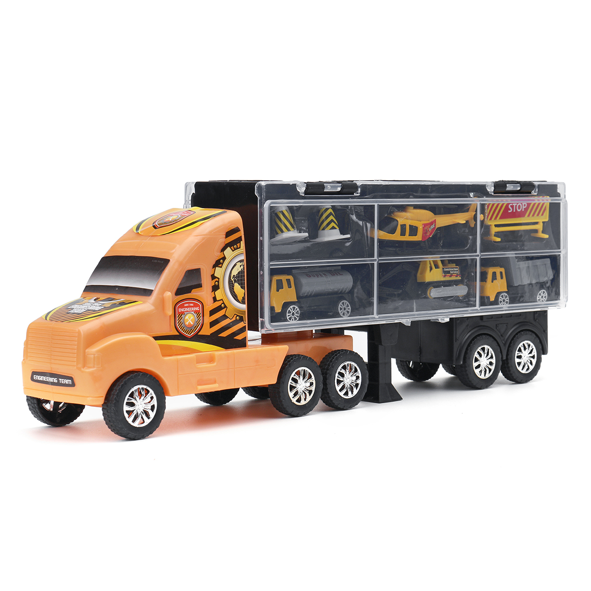 Alloy-Trailer-Container-Car-Storage-Box-Diecast-Car-Model-Set-Toy-for-Childrens-Gift-1635959-3