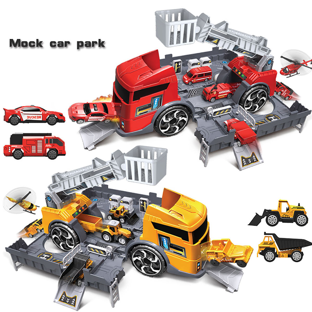 Childrens-Simulation-Diecast-Engineering-Vehicle-Model-Set-Deformation-Storage-Parking-Lot-Education-1555038-1