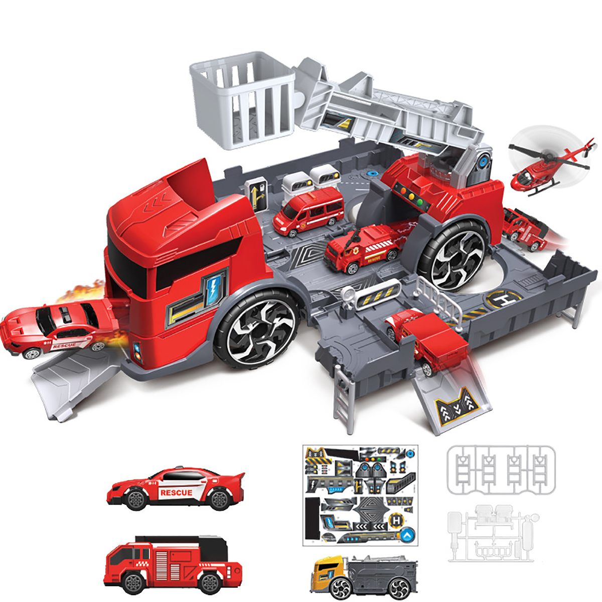 Childrens-Simulation-Diecast-Engineering-Vehicle-Model-Set-Deformation-Storage-Parking-Lot-Education-1555038-4