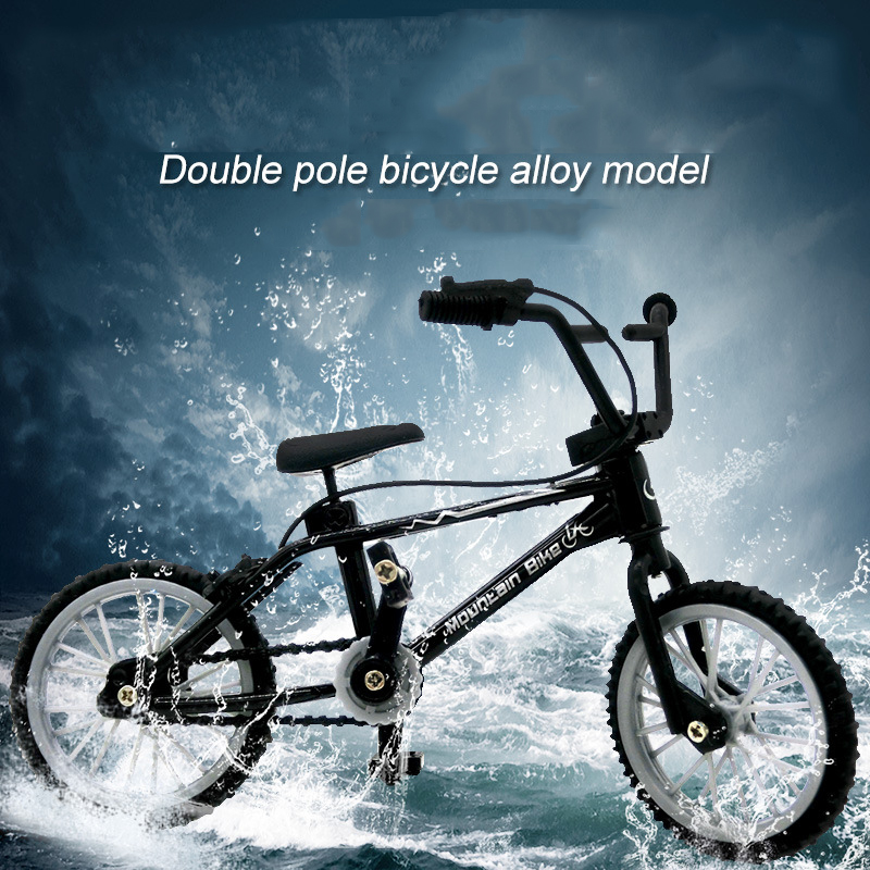 Mini-Simulation-Alloy-Finger-Bicycle-Retro-Double-Pole-Bicycle-Model-w-Spare-Tire-Diecast-Toys-With--1534698-1