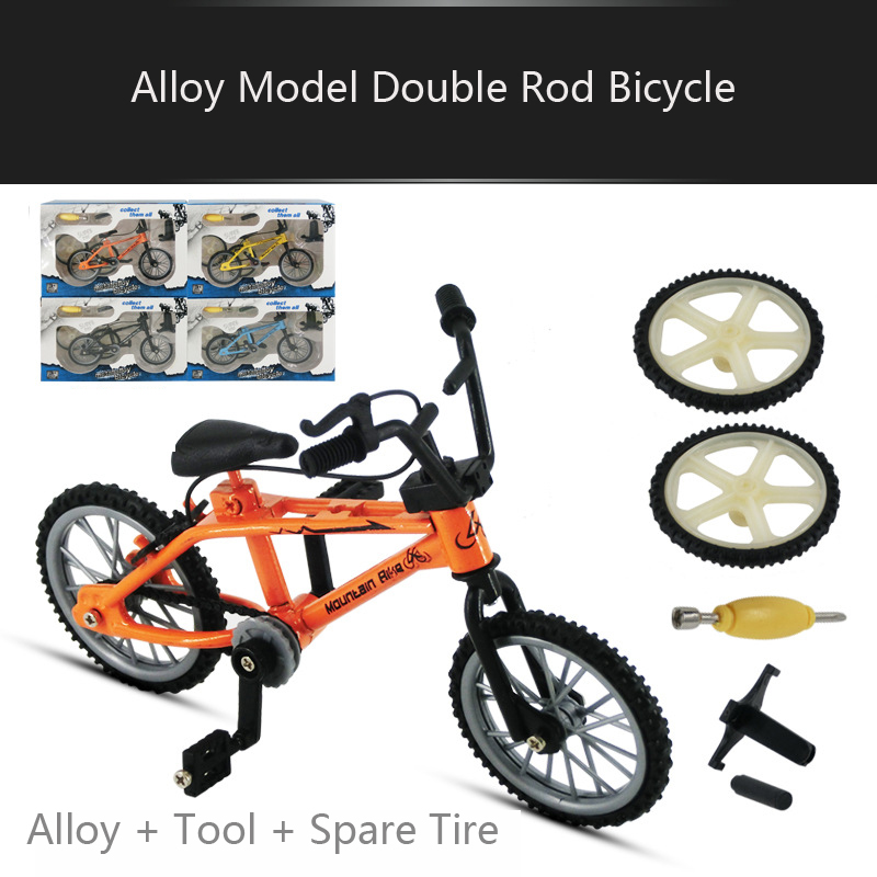 Mini-Simulation-Alloy-Finger-Bicycle-Retro-Double-Pole-Bicycle-Model-w-Spare-Tire-Diecast-Toys-With--1534698-2
