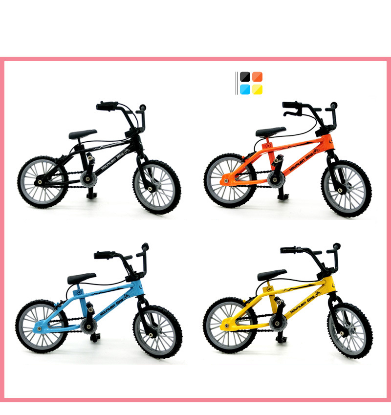 Mini-Simulation-Alloy-Finger-Bicycle-Retro-Double-Pole-Bicycle-Model-w-Spare-Tire-Diecast-Toys-With--1534698-3