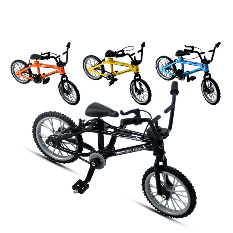 Mini-Simulation-Alloy-Finger-Bicycle-Retro-Double-Pole-Bicycle-Model-w-Spare-Tire-Diecast-Toys-With--1534698-4