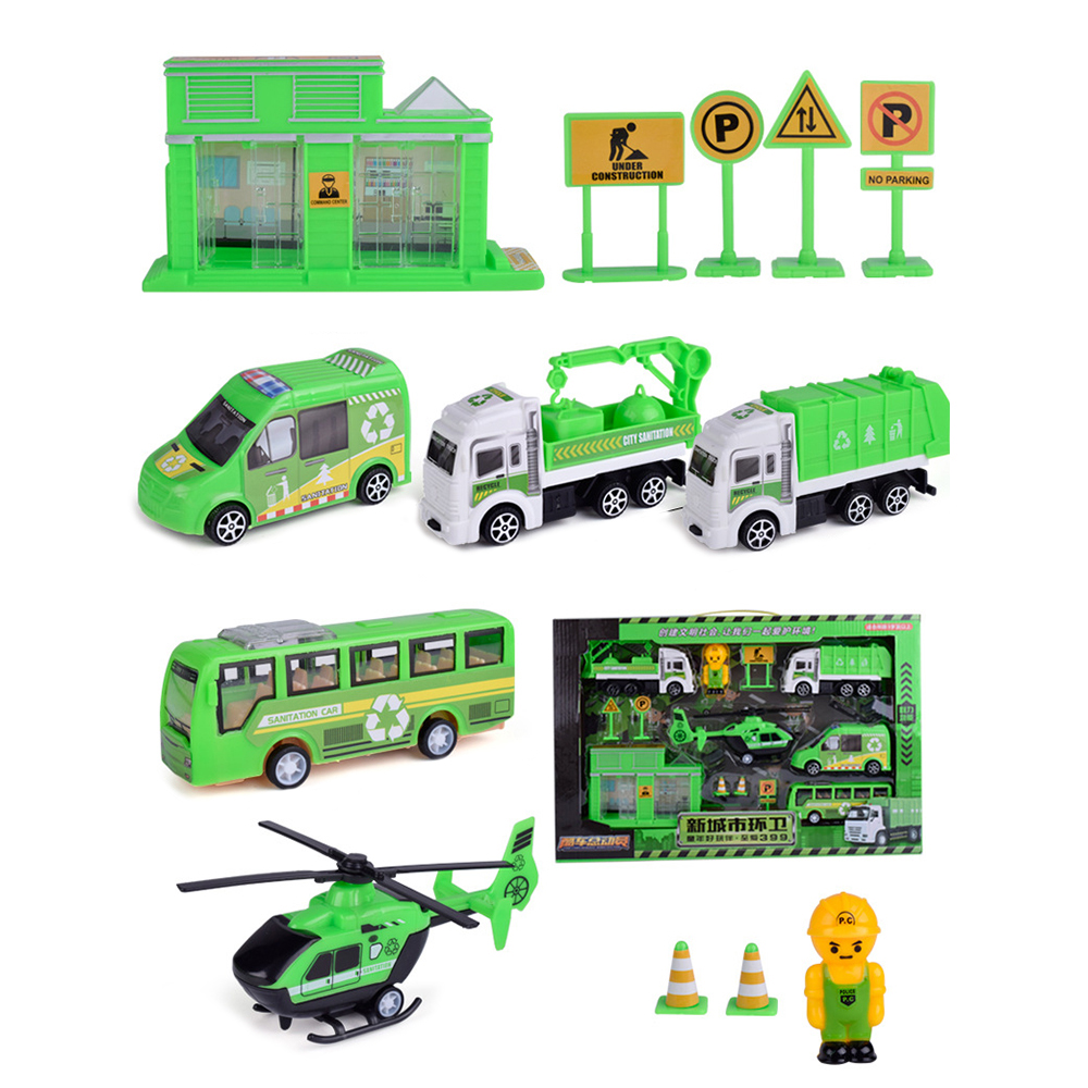 Multiple-Styles-Engineering-Military-Aviation-Sanitation-Fire-Truck-Car-Diecast-Model-Toy-Set-for-Ki-1627710-5