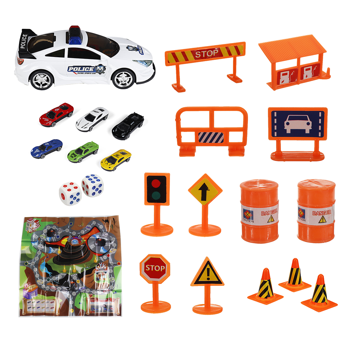 Simulation-Police-Car-Diecast-Vehicle-Model-Toy-with-Sirnes-Sound-and-Light-with-6-Cars-and-Game-Map-1805965-9