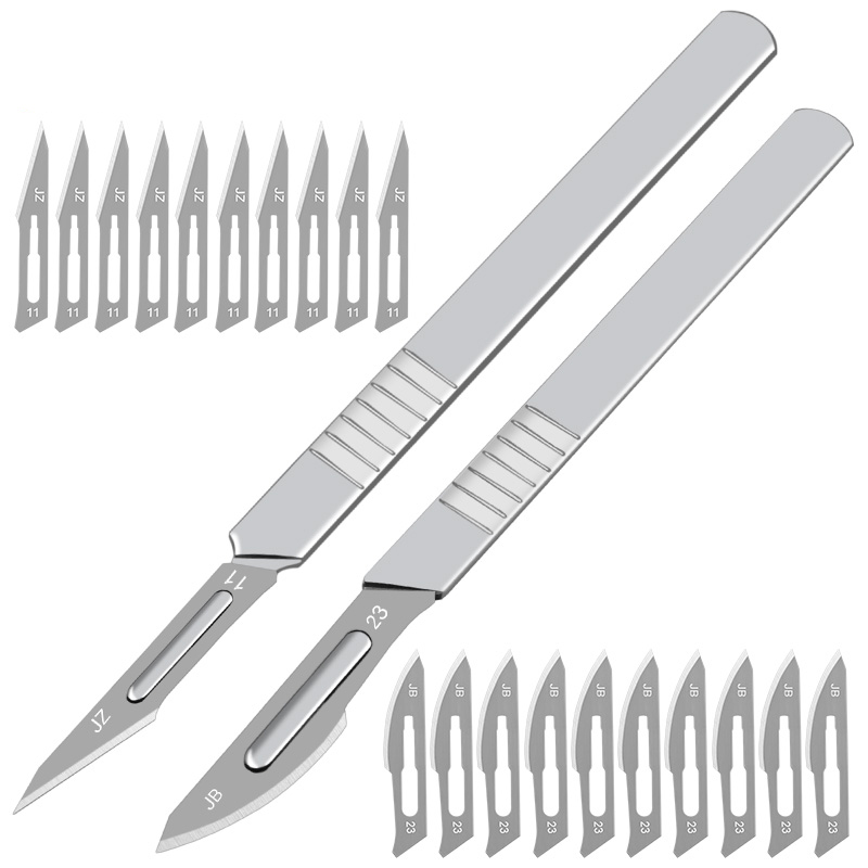 10Pcs-Carving-Surgical-Blades-DIY-Cutting-Tool-PCB-Repair-Animal-Surgical-Tool-with-Handle-1618986-1