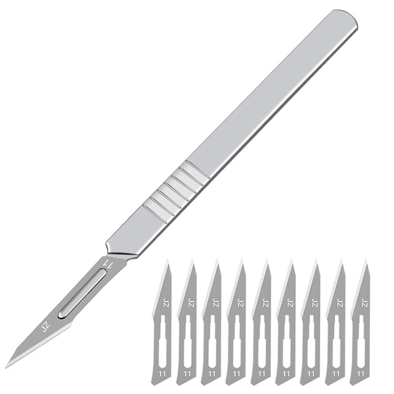 10Pcs-Carving-Surgical-Blades-DIY-Cutting-Tool-PCB-Repair-Animal-Surgical-Tool-with-Handle-1618986-2