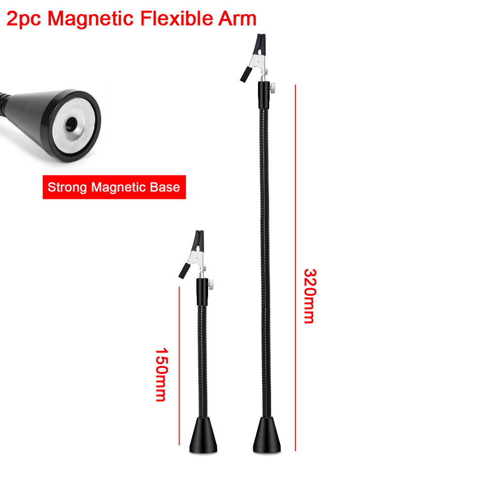 NEWACALOX-2Pcs-320mm-150-mm-Magnetic-Flexible-Arm-with-360-Degree-Alligator-Clip-PCB-Board-Clip-Weld-1741423-10