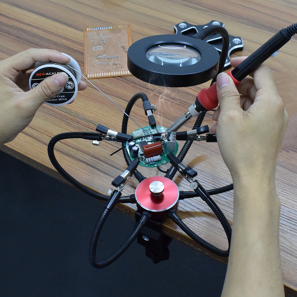 NEWACALOX-Soldering-Helping-Hands-3X-USB-Glasses-Magnifier-Soldering-Station-Third-Hand-Tool-Rotary--1613854-2