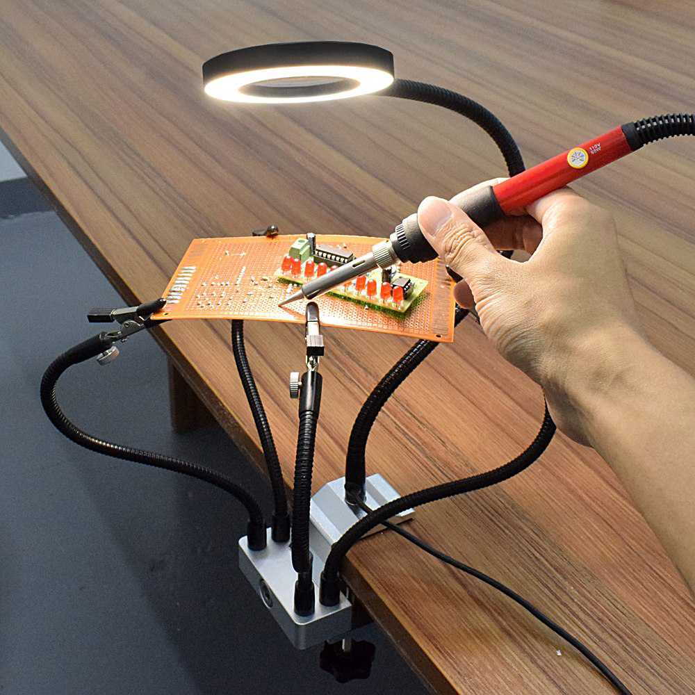 NEWACALOX-USB-LED-3X-Magnifier-PCB-Fixture-Bench-Vise-Table-Clamp-Soldering-Helping-Hand-Soldering-S-1416688-3