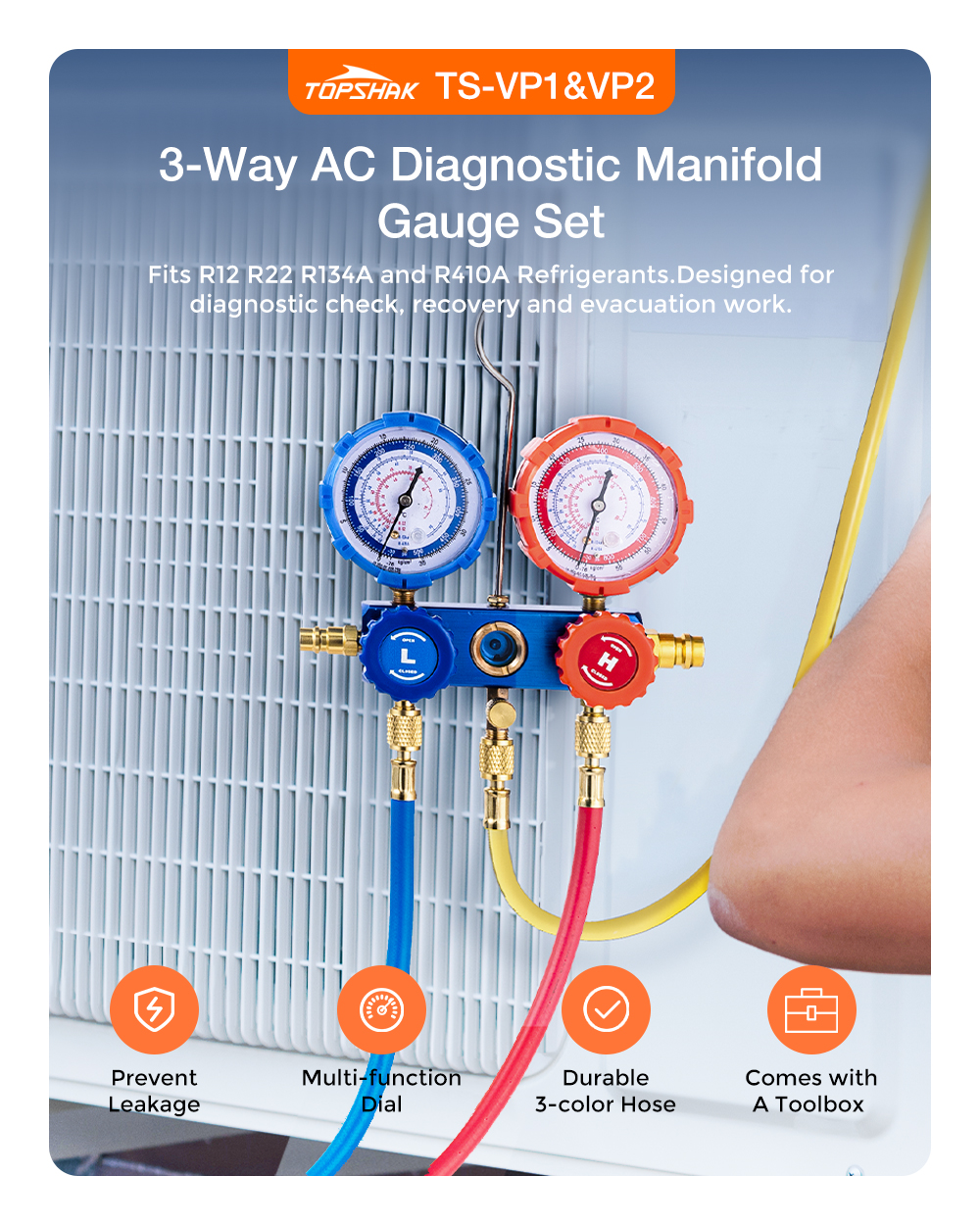 Topshak-TS-VP1VP2-3-Way-AC-Diagnostic-Manifold-Gauge-Set-Fits-R12-R22-R134A-and-R410A-Refrigerants-D-1838415-6