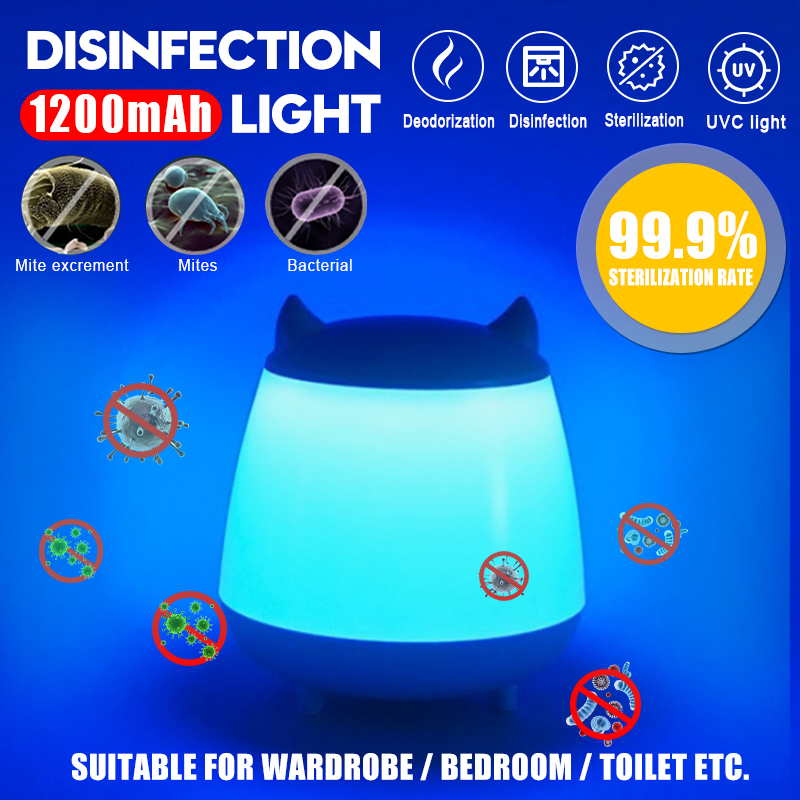 1200mAh-360deg-5V-USB-Rechargeable-UV-Disinfection-Lamp-UVC-Germicidal-Lights-Bulb-1679636-1