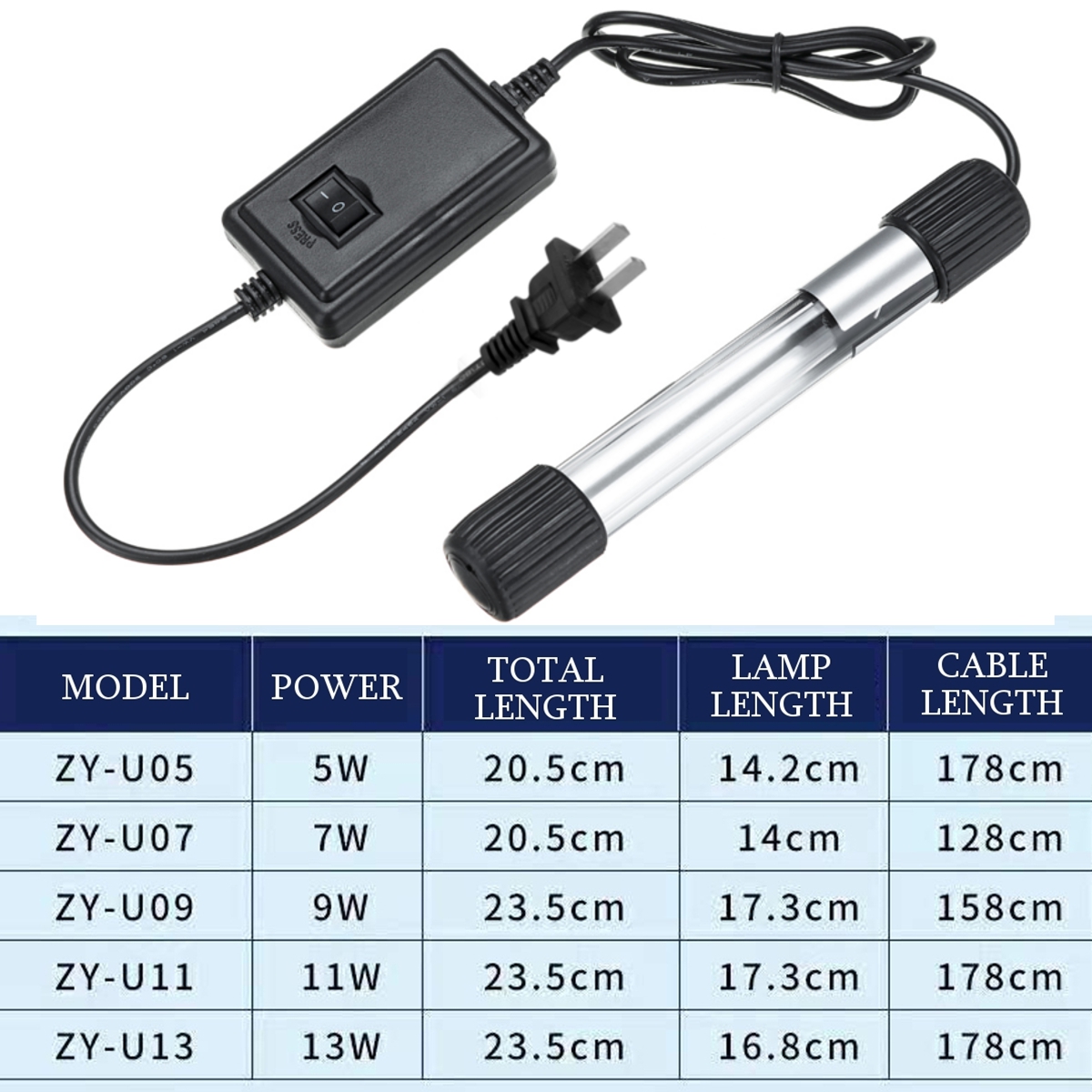 5W7W9W11W13W-UVC-Ozone-Germicidal-Lamp-Ultraviolet-Sterilizer-Disinfection-Tube-Light-US-Plug-AC110V-1688924-7