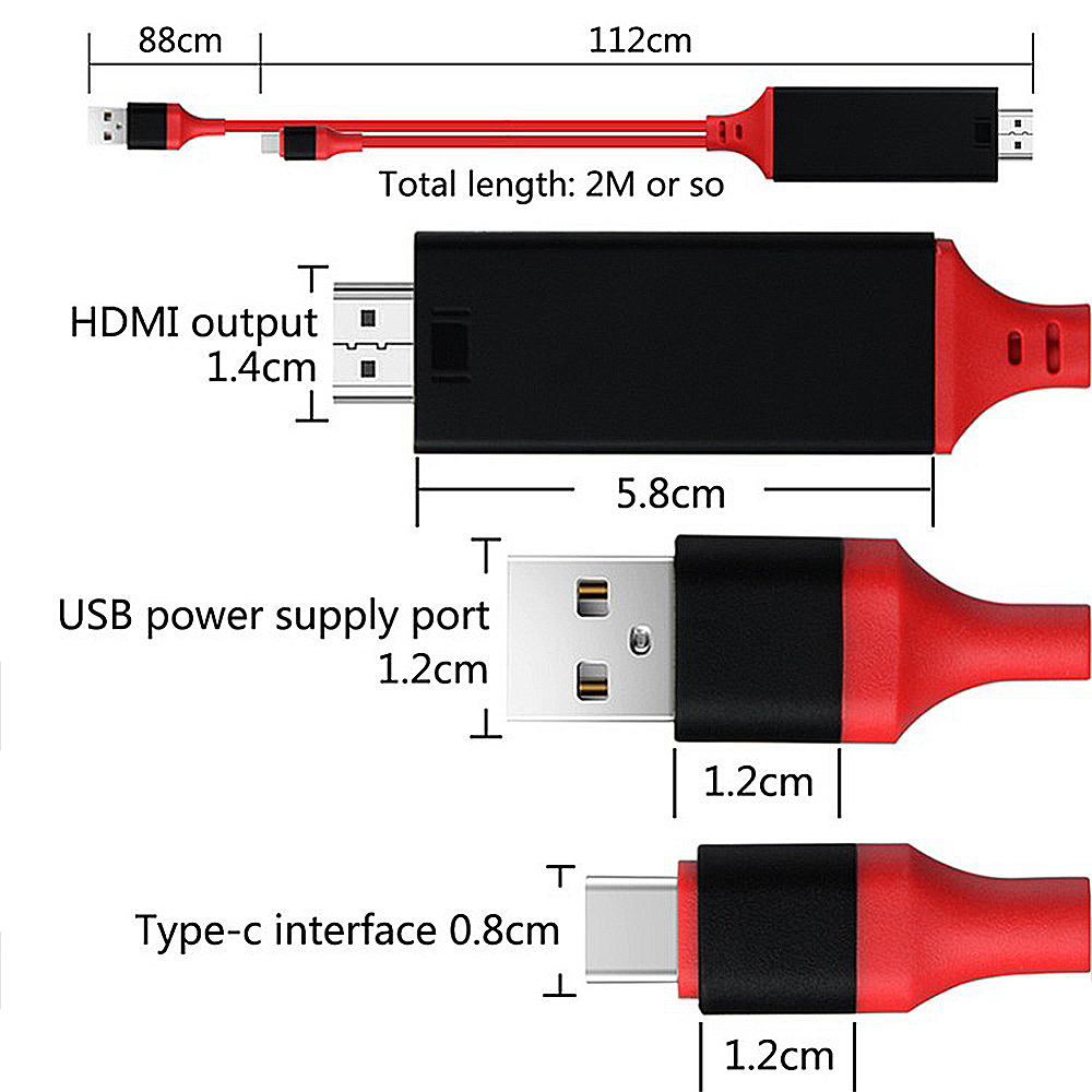 2M-USB31-Type-C-to-HDMI-Converter-Cable-4K-UHD-30Hz-TV-Display-Dongle-Compatible-with-Projector-TV-S-1971937-2