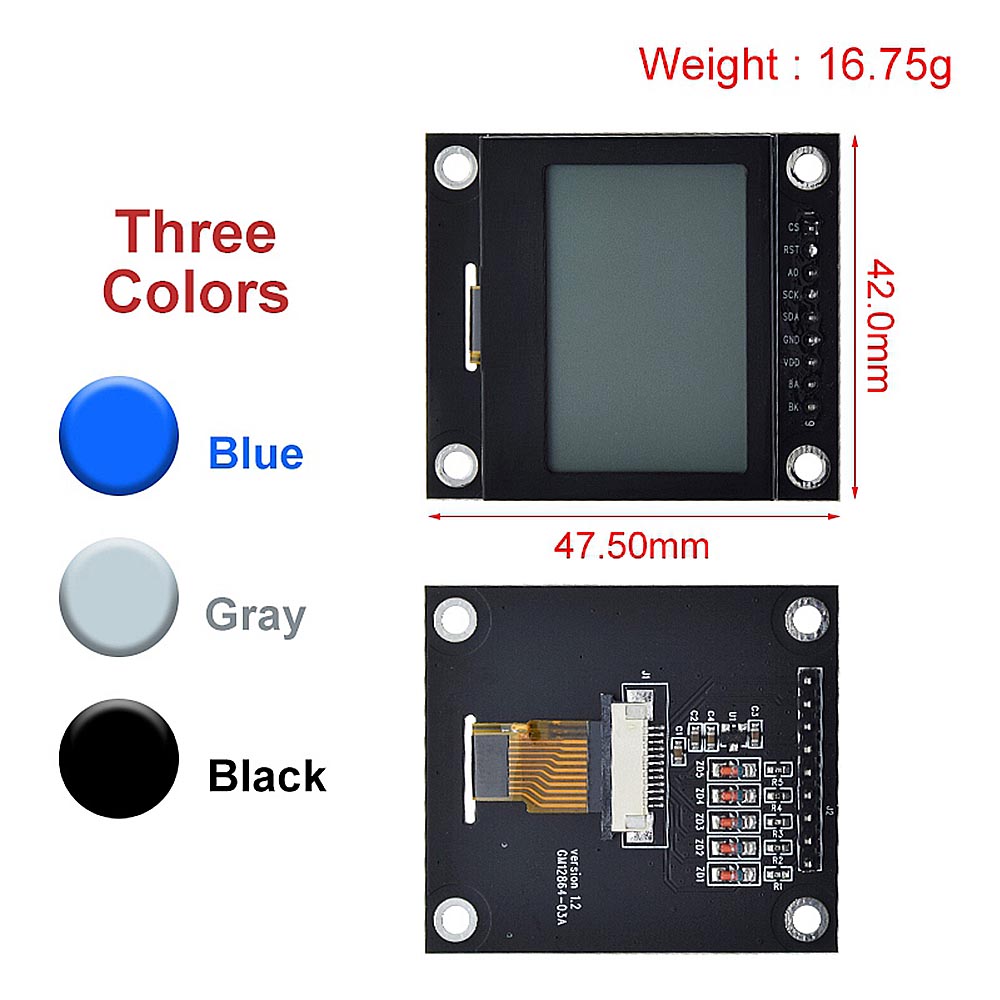 12864-LCD-Display-Screen-12864-03A-Module-Serial-Port-Dot-Matrix-SPI-with-Iron-Frame-1971502-1