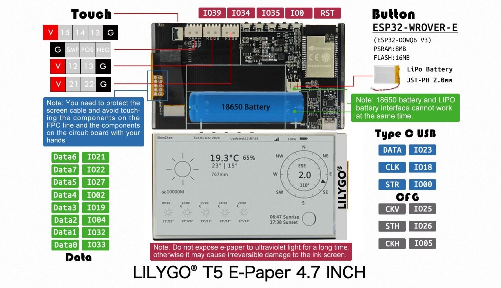 LILYGOreg-T5-47-inch-E-paper-Screen-CH9102F-QFN24-ESP32-V3-Version-16MB-FLASH-8MB-PSRAM-WIFI-Bluetoo-1880409-2