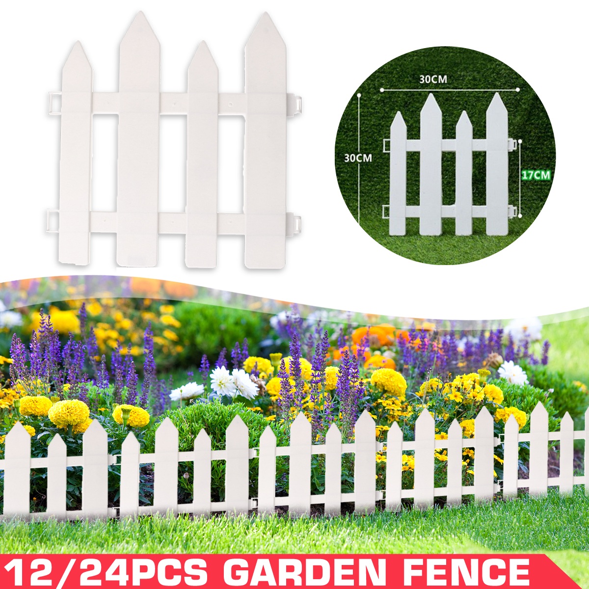 1224PCS-Outdoor-PVC-Plastic-White-Fence-Garden-Flowerpot-Parterre-Pet-Fence-Decoration-Dog-Kennel-Ca-1741797-5