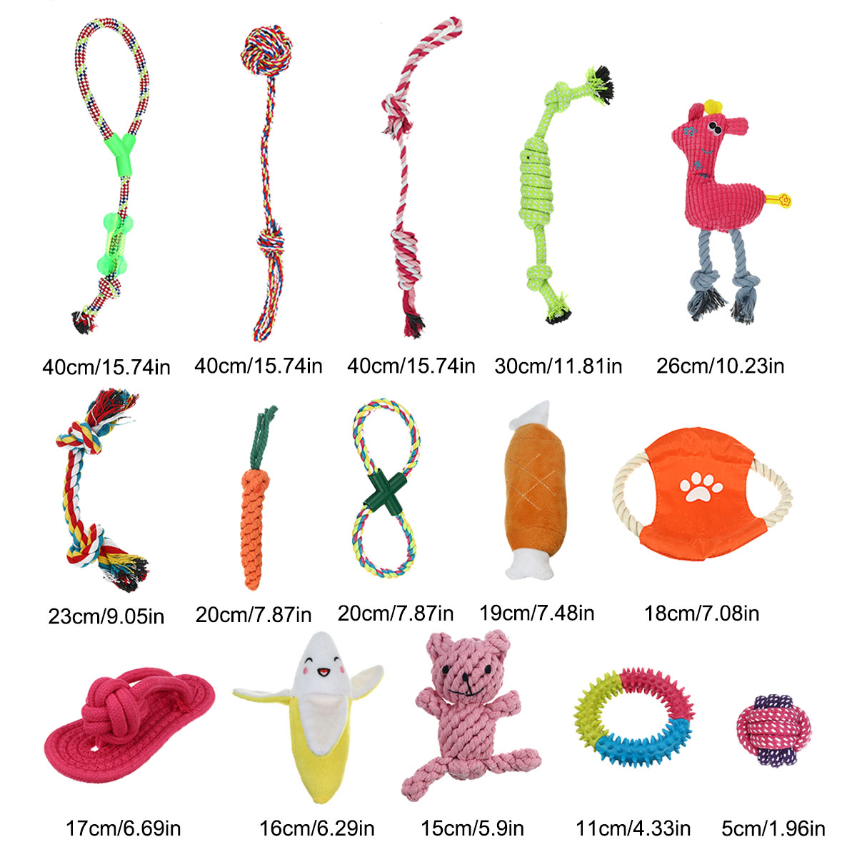 12x-Assorted-Dog-Puppy-Pet-Toys-Ropes-Chew-Ball-Knot-Training-Play-Bundle-Cotton-1953112-2