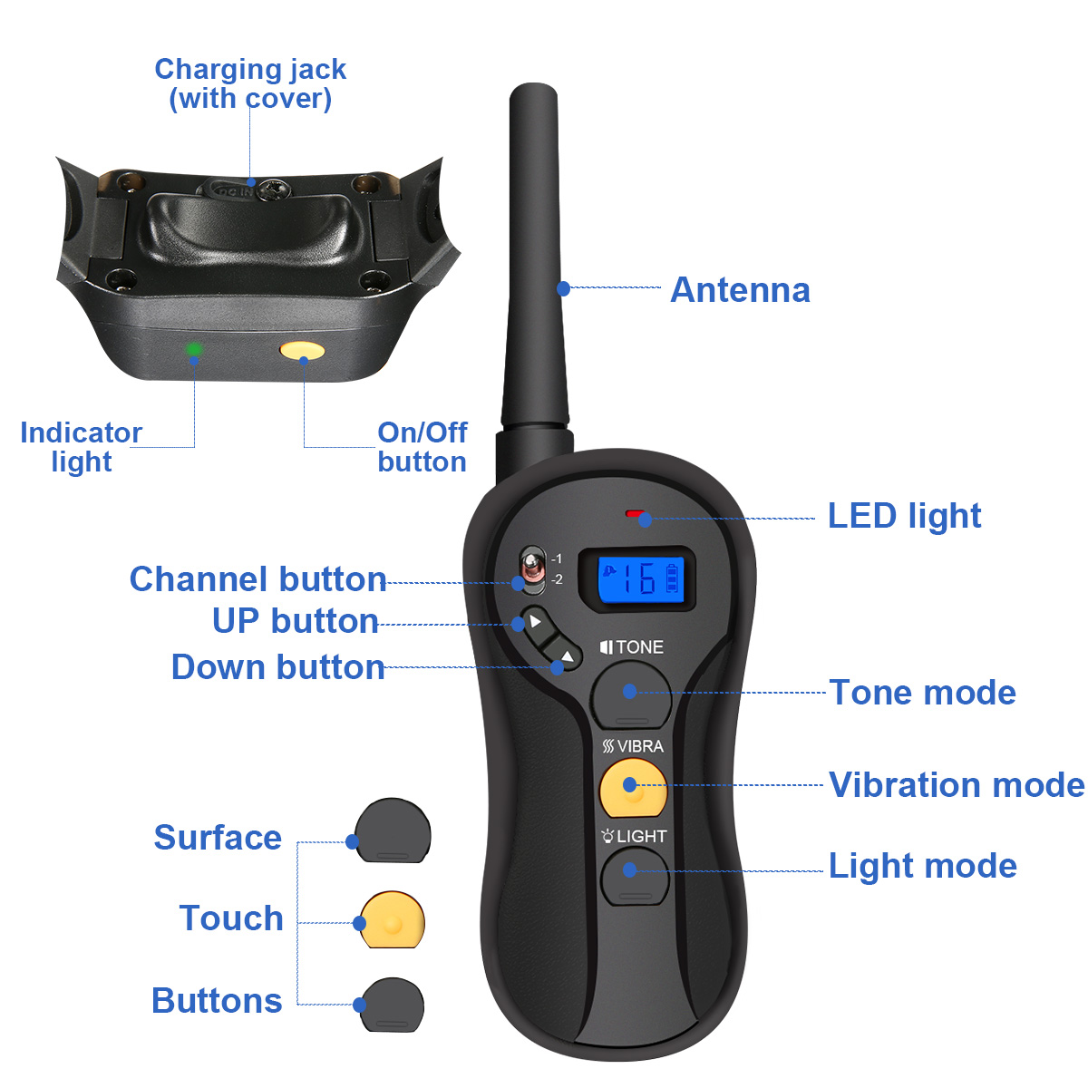 2x-Focuspet-LCD-Electric-Remote-Dog-Shock-Bark-Collar-Trainer-Training-IPX7-1305108-13