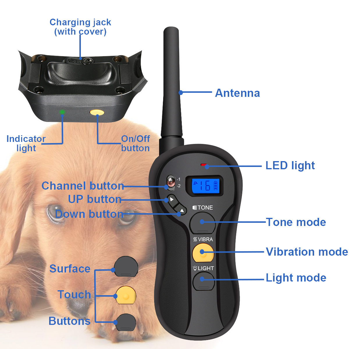 2x-Focuspet-LCD-Electric-Remote-Dog-Shock-Bark-Collar-Trainer-Training-IPX7-1305108-6