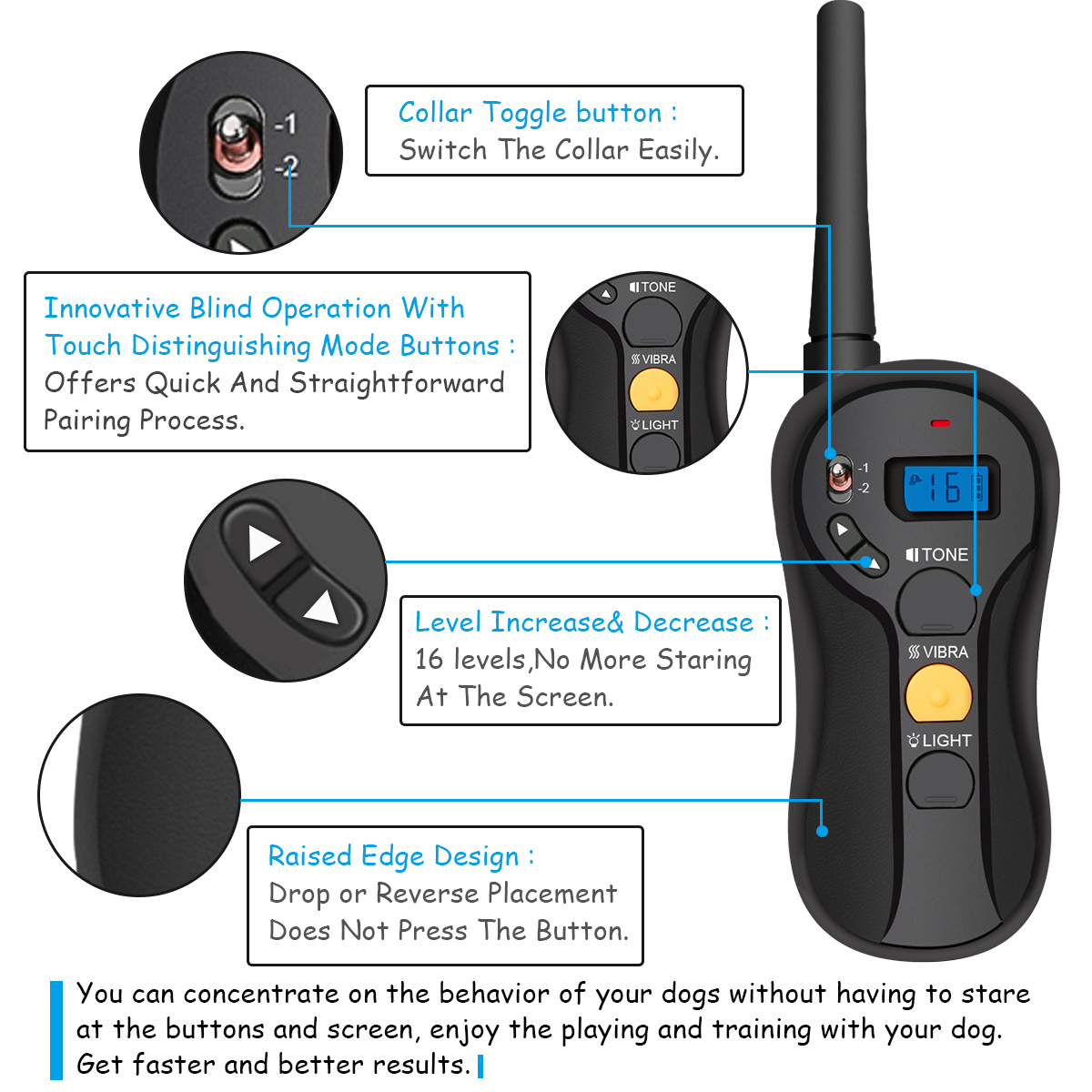 2x-Focuspet-LCD-Electric-Remote-Dog-Shock-Bark-Collar-Trainer-Training-IPX7-1305108-9