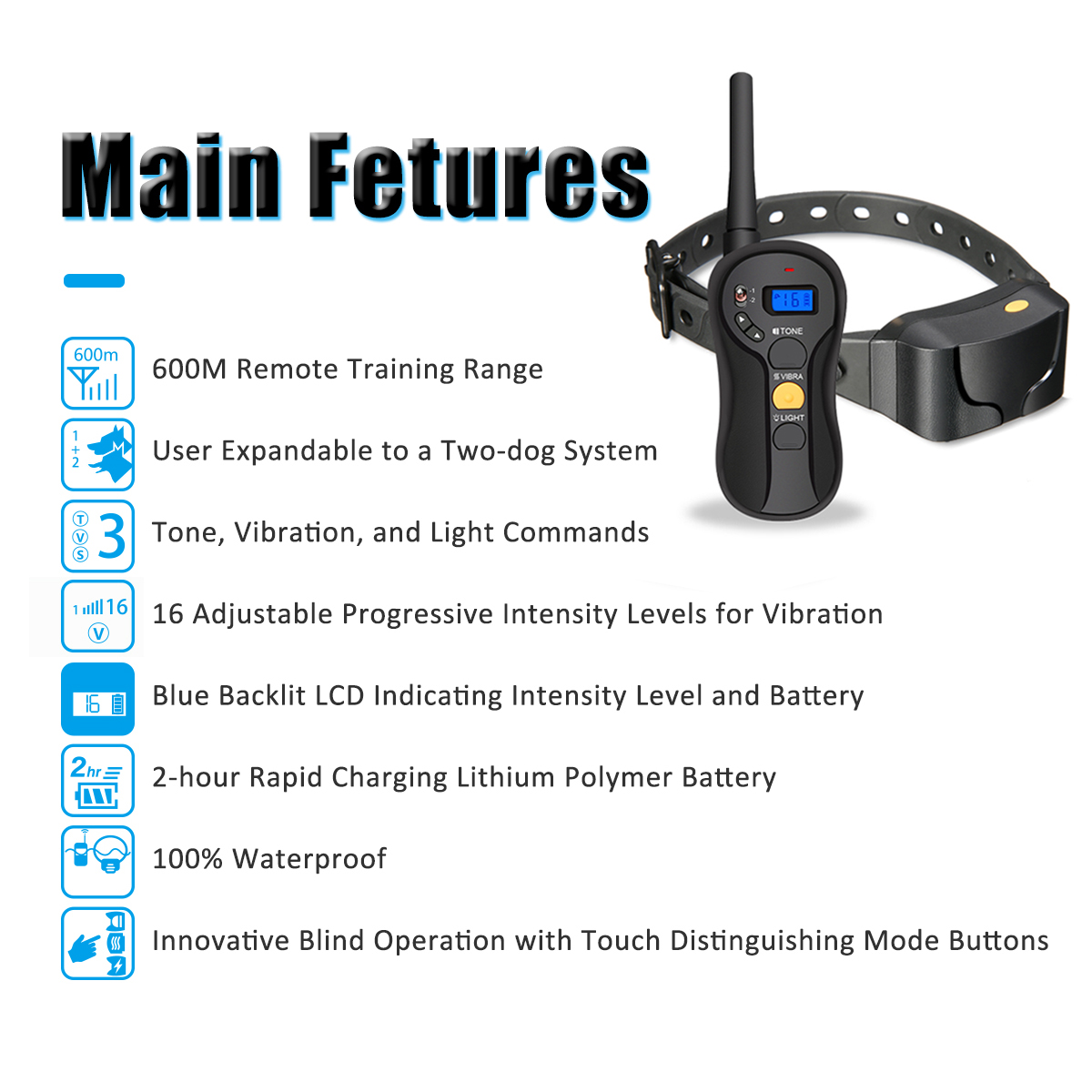 2x-Focuspet-LCD-Electric-Remote-Dog-Shock-Bark-Collar-Trainer-Training-IPX7-1305108-10