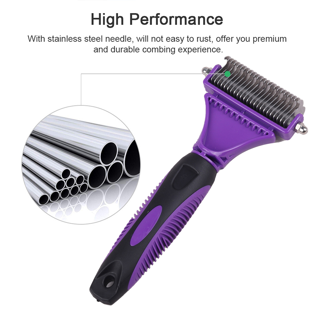 3-in-1-Dual-Sided-Dog-Cat-Hair-Fur-Shedding-Trimmer-Stainless-Steel-Grooming-Dematting-Rake-Comb-Bru-1904467-5