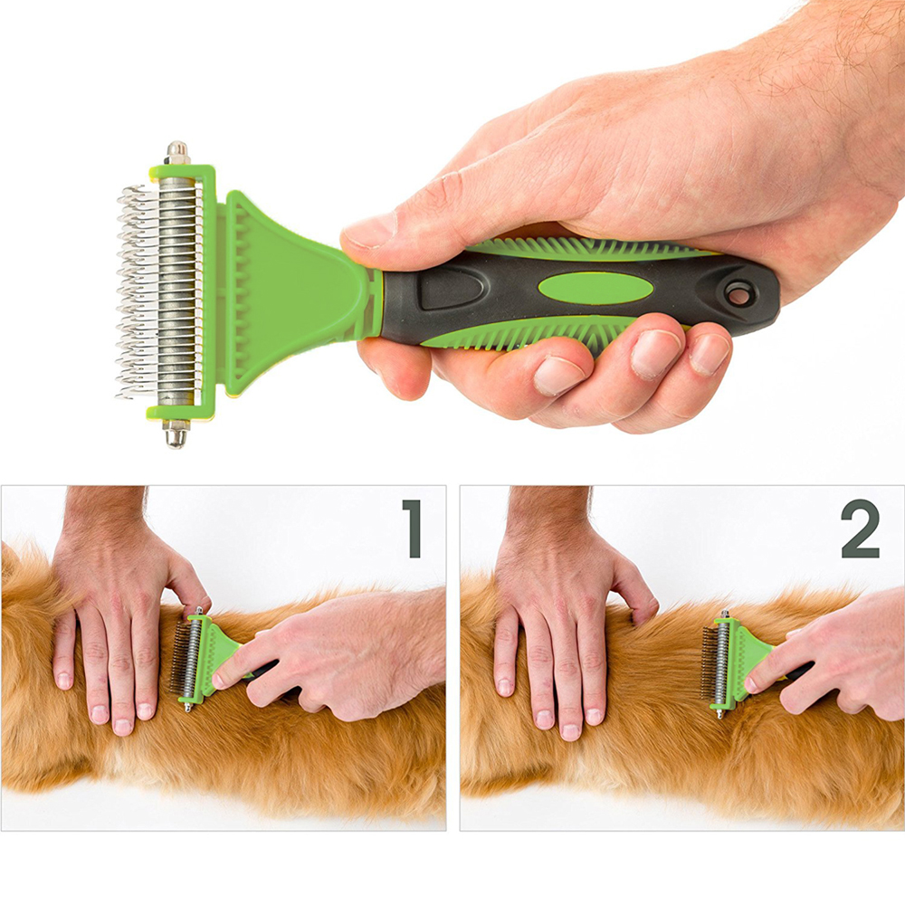 3-in-1-Dual-Sided-Dog-Cat-Hair-Fur-Shedding-Trimmer-Stainless-Steel-Grooming-Dematting-Rake-Comb-Bru-1904467-7