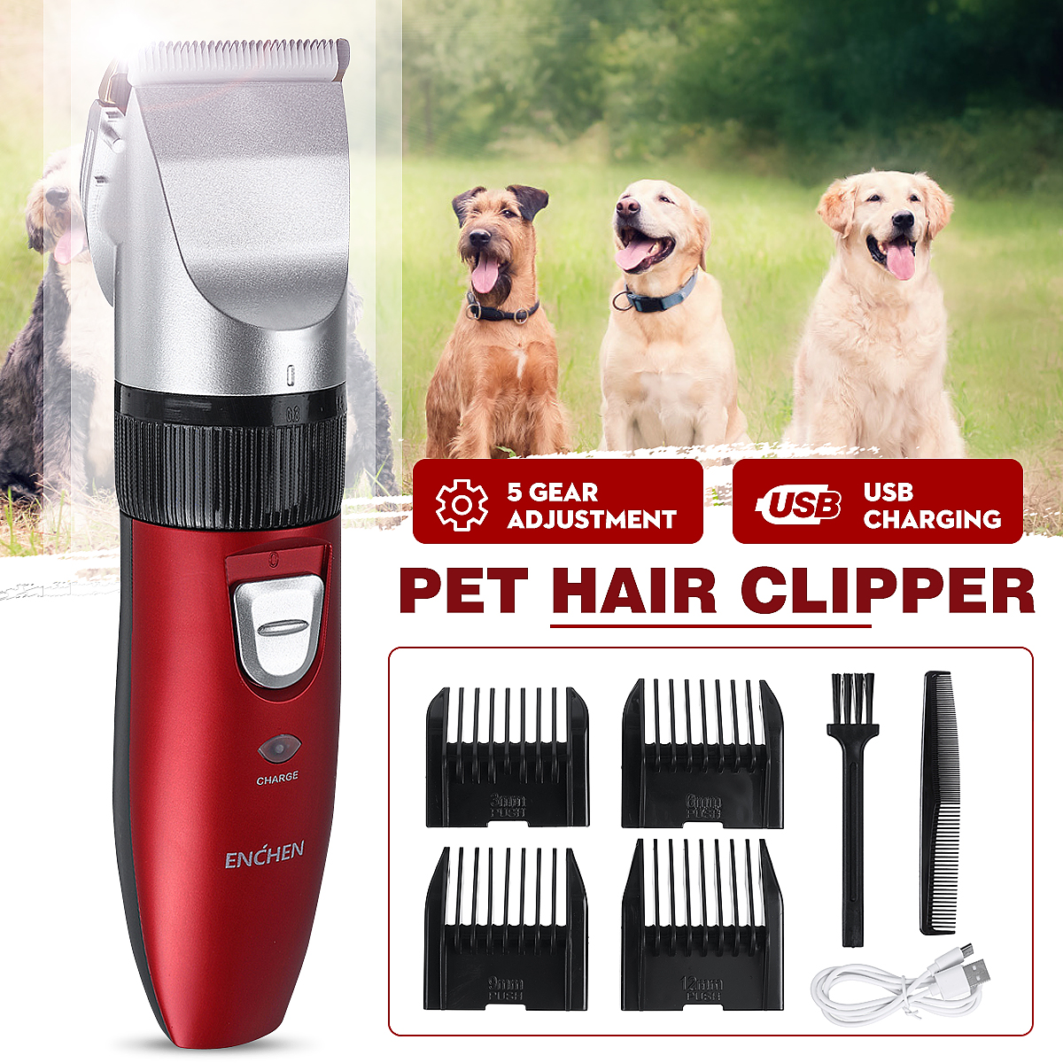 5-Gears-Cordless-Electric-Pet-Hair-Clipper-USB-Rechargeable-Dog-Puppy-Grooming-Trimmer-w-4-Limit-Com-1756860-1