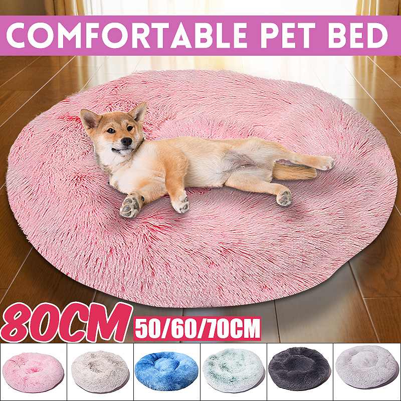 70cm-Plush-Fluffy-Soft-Pet-Bed-for-Cats--Dogs-Calming-Bed-Pad-Soft-Mat-Home-1808936-2