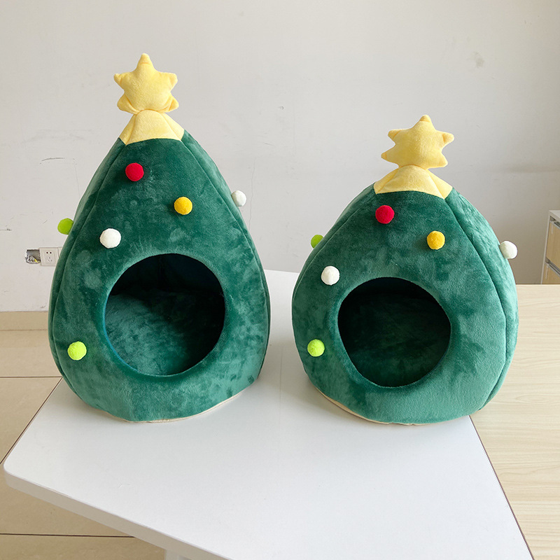 Christmas-Tree-Cat-Litter-Kennel-Winter-Warm-Pet-Nest-Winter-Cat-House-Pet-Supplies-Pet-Bed-1590167-3