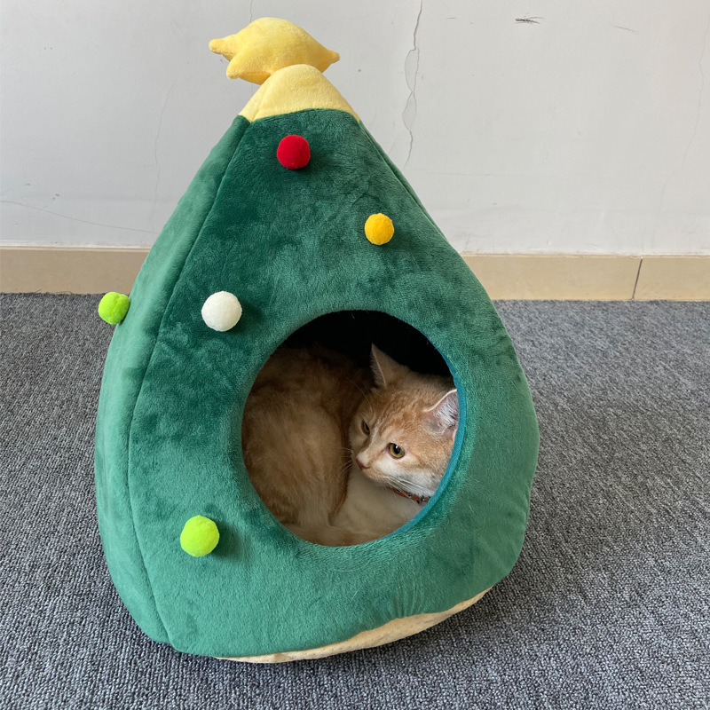 Christmas-Tree-Cat-Litter-Kennel-Winter-Warm-Pet-Nest-Winter-Cat-House-Pet-Supplies-Pet-Bed-1590167-4