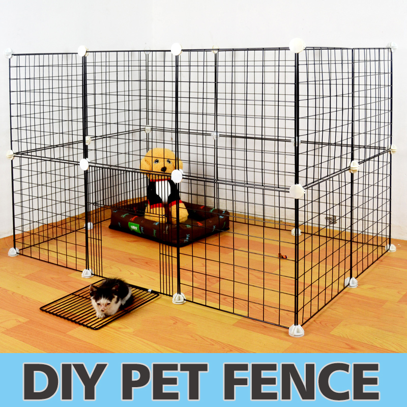 DIY-Pet-Cats-Dogs-Indoor-Fence-Cage-Combination-Assembly-Steel-Wire-Mesh-for-Household-Pet-Net-1632707-1