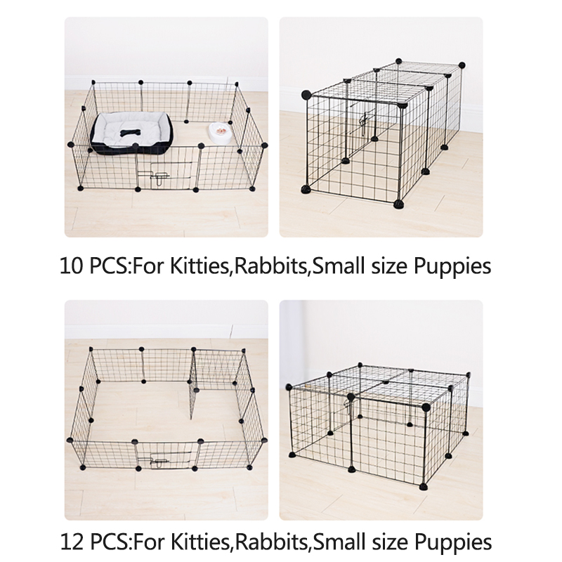 DIY-Pet-Cats-Dogs-Indoor-Fence-Cage-Combination-Assembly-Steel-Wire-Mesh-for-Household-Pet-Net-1632707-11