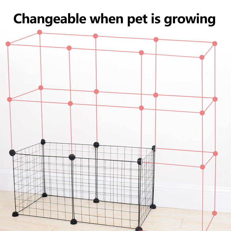 DIY-Pet-Cats-Dogs-Indoor-Fence-Cage-Combination-Assembly-Steel-Wire-Mesh-for-Household-Pet-Net-1632707-3