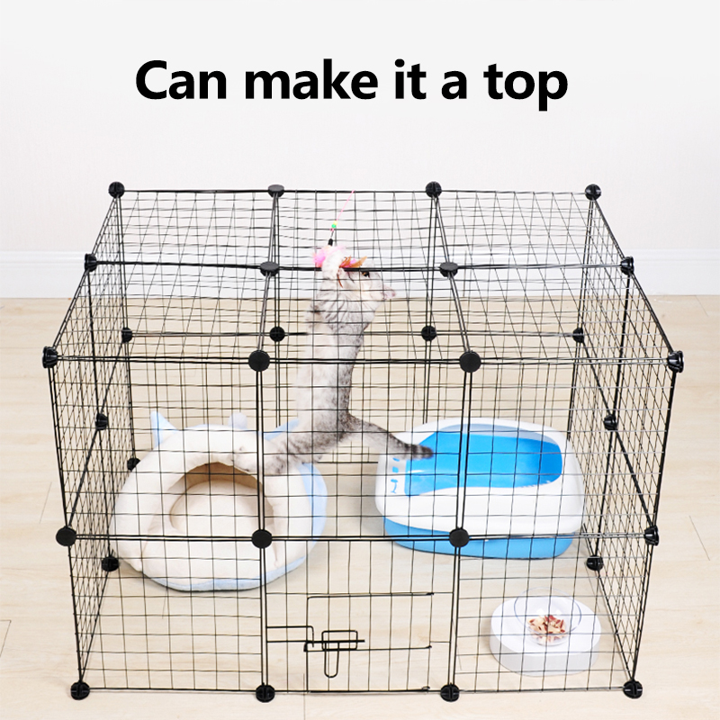 DIY-Pet-Cats-Dogs-Indoor-Fence-Cage-Combination-Assembly-Steel-Wire-Mesh-for-Household-Pet-Net-1632707-4