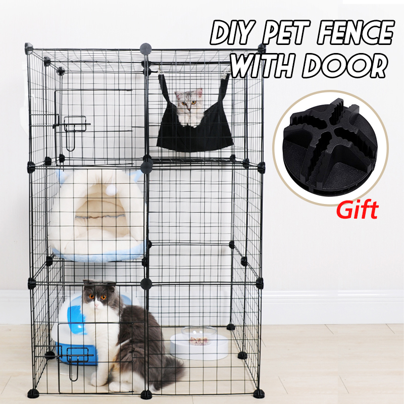 DIY-Pet-Cats-Dogs-Indoor-Fence-Cage-Combination-Assembly-Steel-Wire-Mesh-for-Household-Pet-Net-1632707-7