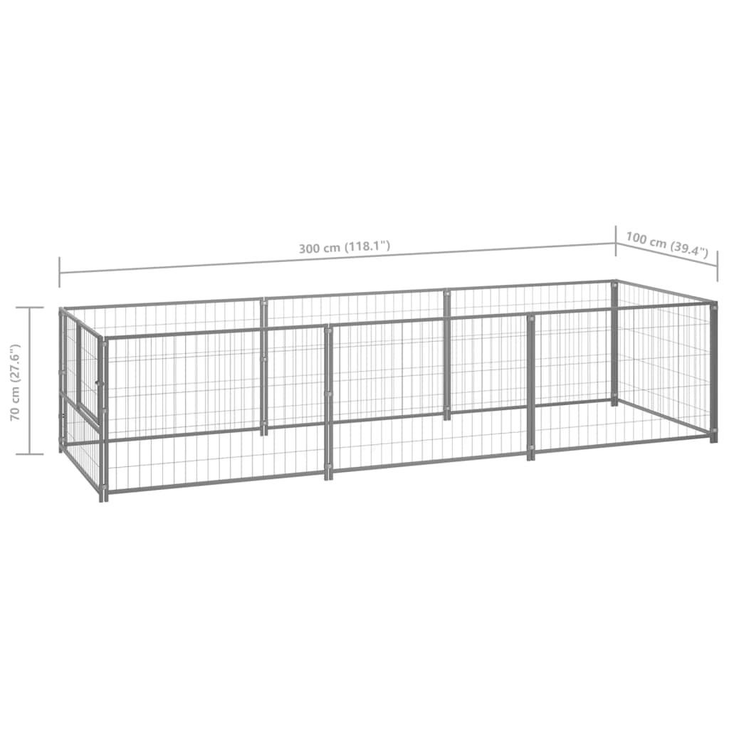 Dog-Kennel-Silver-323-ftsup2-Steel-1971287-6