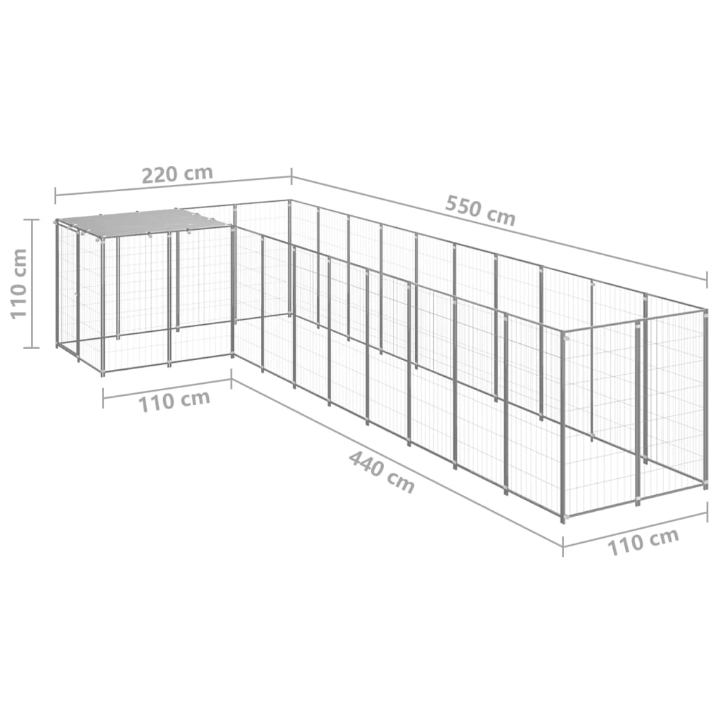 Dog-Kennel-Silver-781-ftsup2-Steel-1971265-2