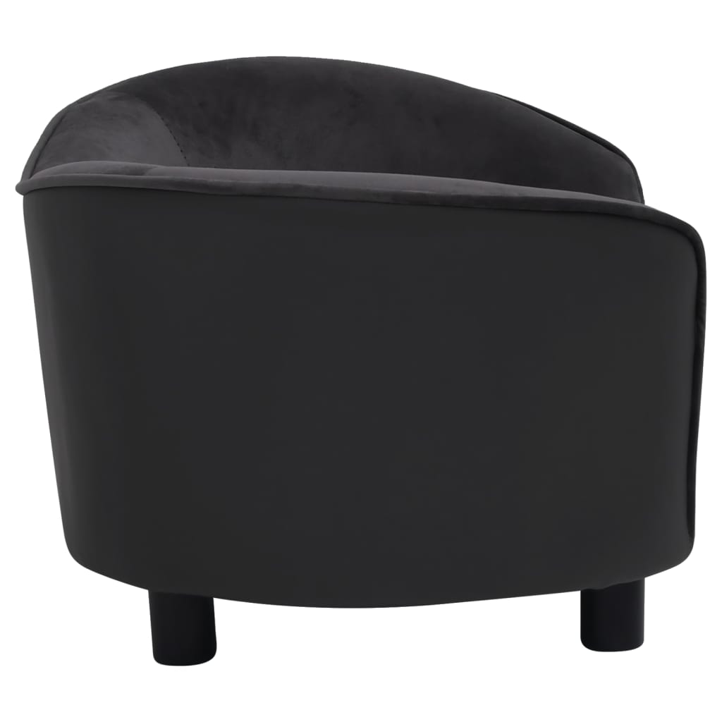 Dog-Sofa-Black-272quotx193quotx157quot-Plush-and-Faux-Leather-1966851-5