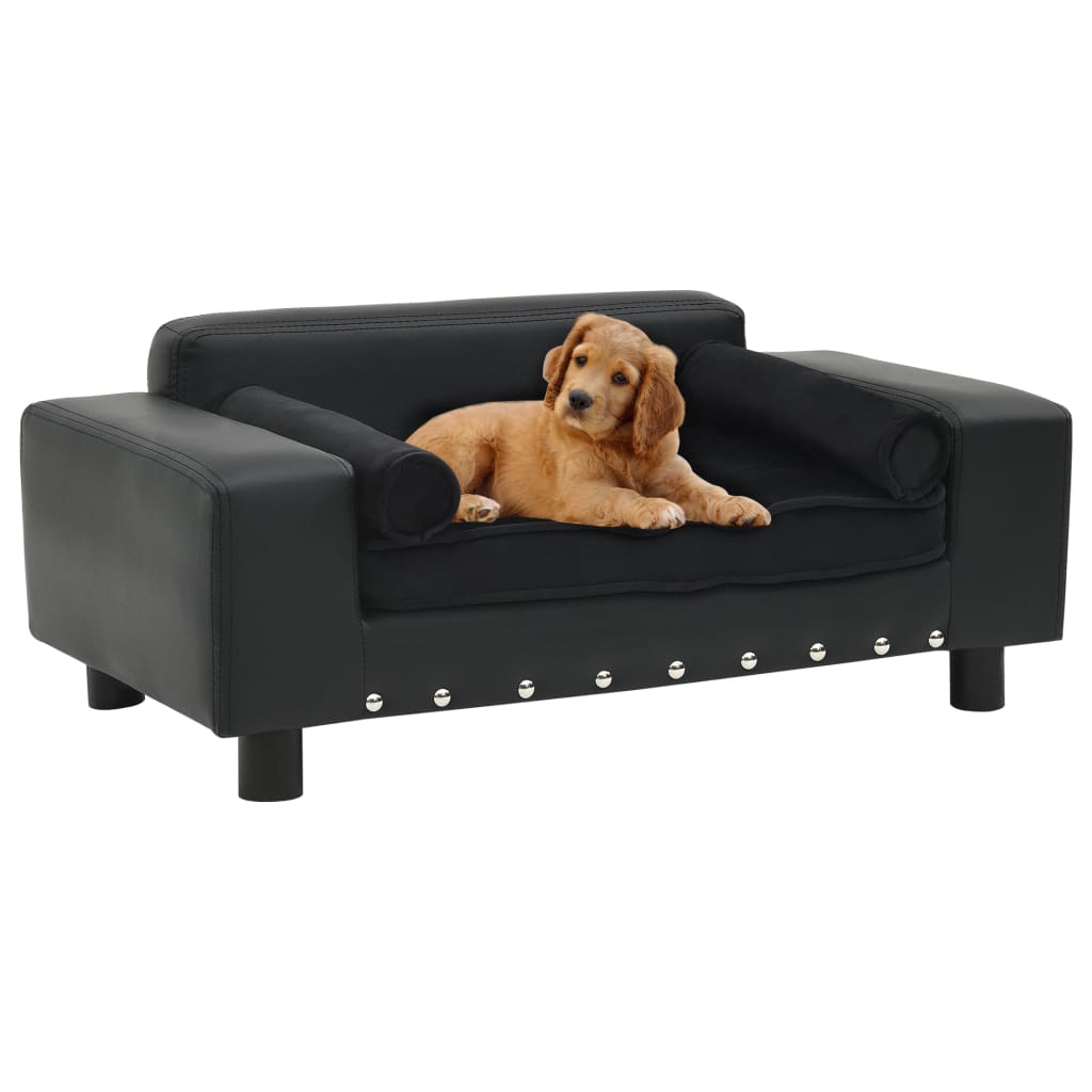 Dog-Sofa-Black-319quotx169quotx122quot-Plush-and-Faux-Leather-1967257-1