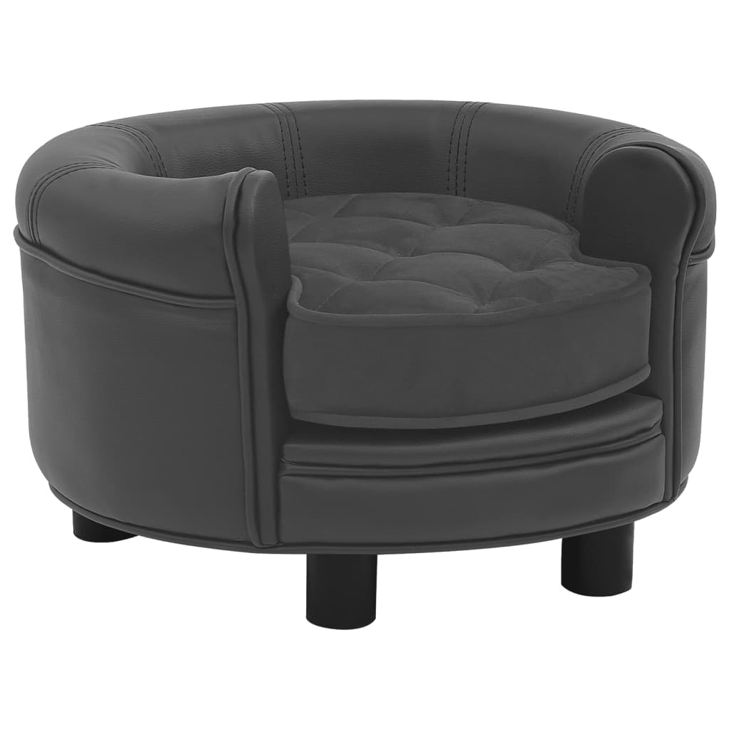 Dog-Sofa-Dark-Gray-189quotx189quotx126quot-Plush-and-Faux-Leather-1967184-1