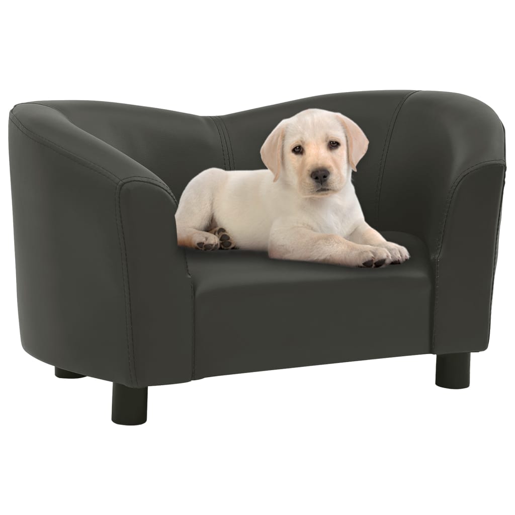 Dog-Sofa-Dark-Gray-264quotx161quotx154quot-Faux-Leather-1967337-1