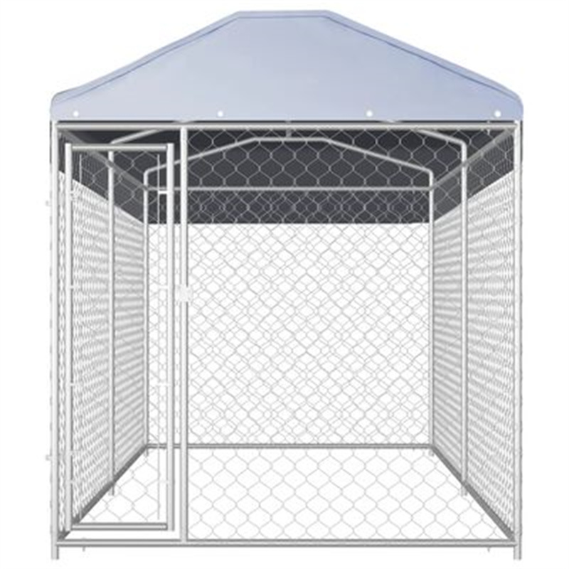 EU-Direct-vidaXL-172-msup3-Outdoor-Dog-Kennel-145024-Puppy-Heavy-Duty-Cage-Galvanized-Steel-Frame-Fe-1941939-2